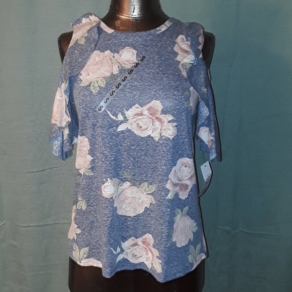 **Signature Studio Cold Shoulder Top Charcoal Rose